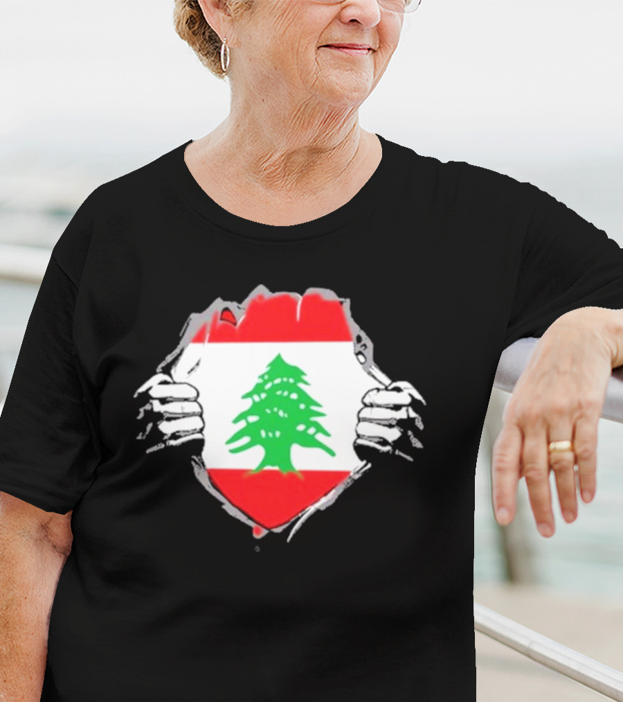 Lebanon Cedars Rugby League Lebanese Superhero Flag Icon T-Shirt