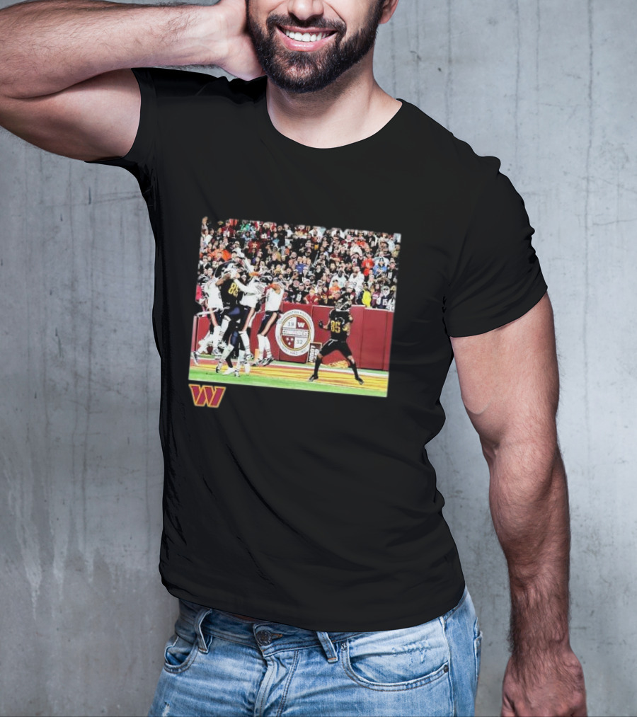 Washington Commanders Noah Brown Black NFL Flash Features Week 8 Action Scene T-Shirt