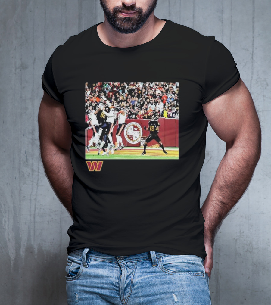 Washington Commanders Noah Brown Black NFL Flash Features Week 8 Action Scene T-Shirt