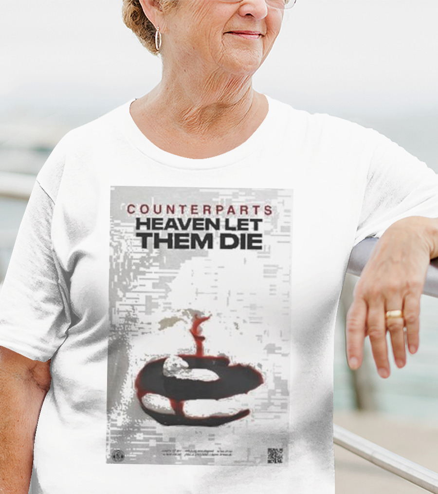 Counterparts Heaven Let Them Die EP Cover Glitch Effect Blood T-Shirt