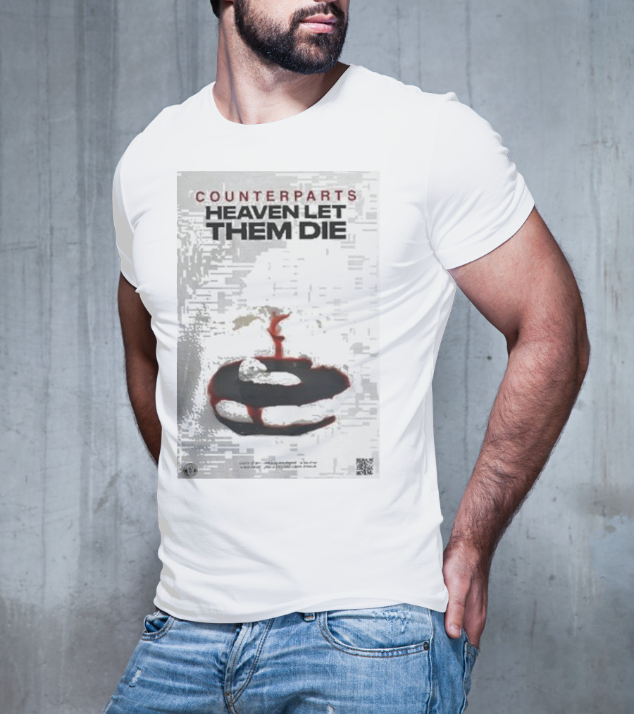 Counterparts Heaven Let Them Die EP Cover Glitch Effect Blood T-Shirt