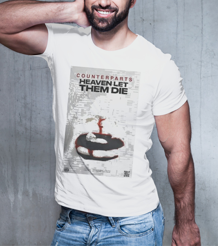 Counterparts Heaven Let Them Die EP Cover Glitch Effect Blood T-Shirt