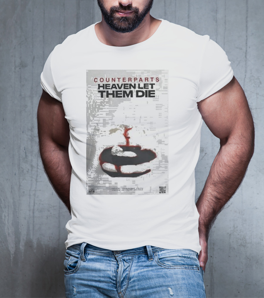 Counterparts Heaven Let Them Die EP Cover Glitch Effect Blood T-Shirt