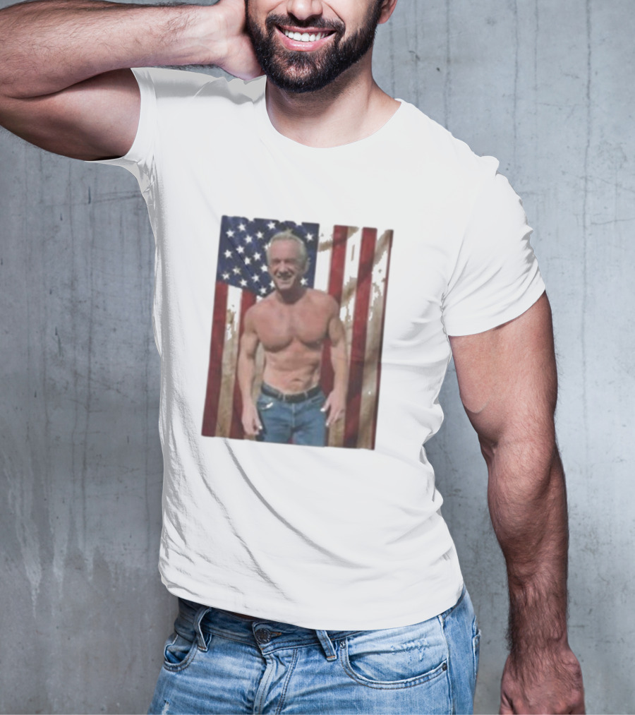 Kennedy No Make America Healthy Again USA Flag Muscles T-Shirt