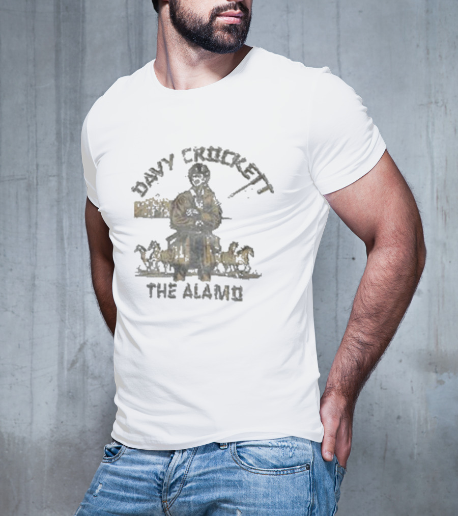 Davy Crockett The Alamo Pioneer With Horses T-Shirt