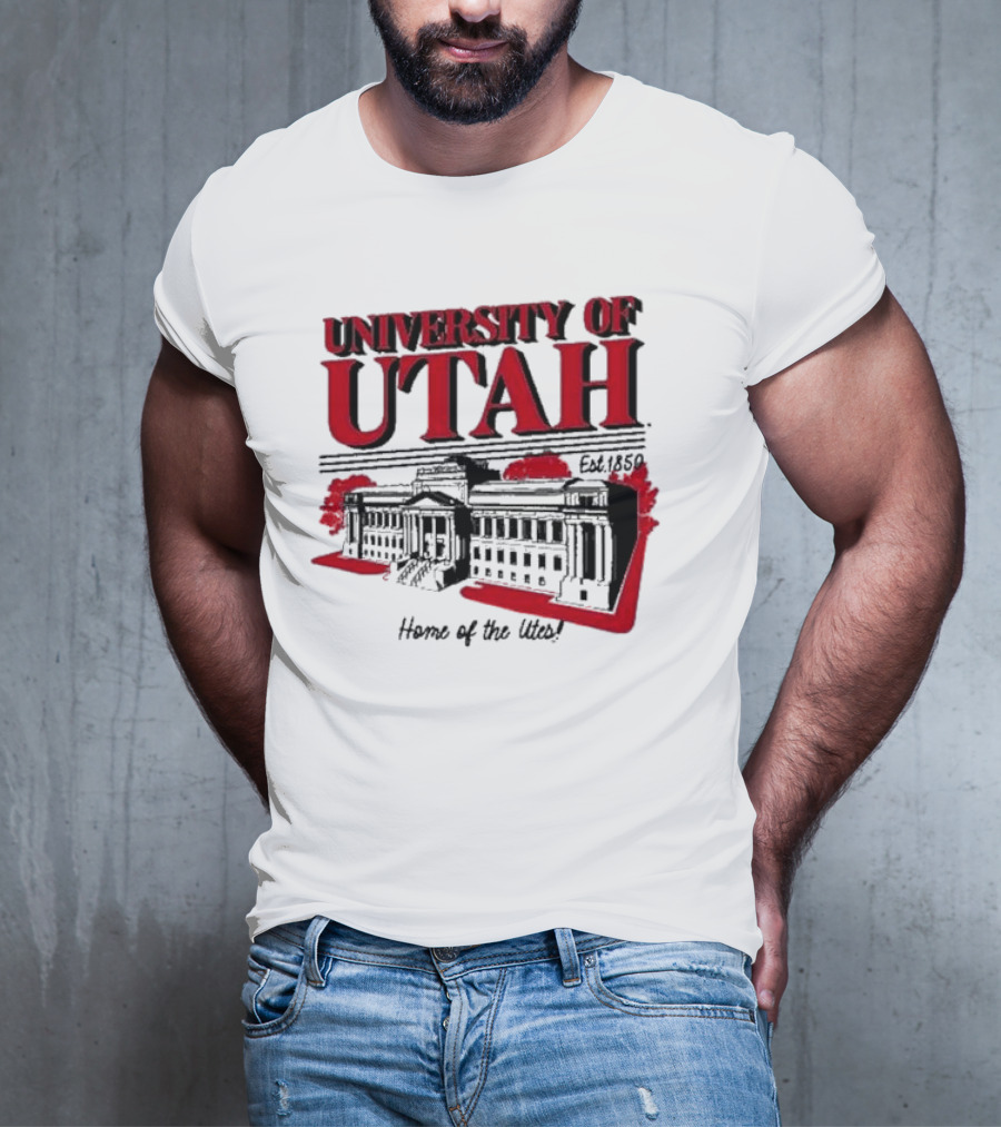University Of Utah Home Of The Utes Est. 1850 Vintage Building T-Shirt