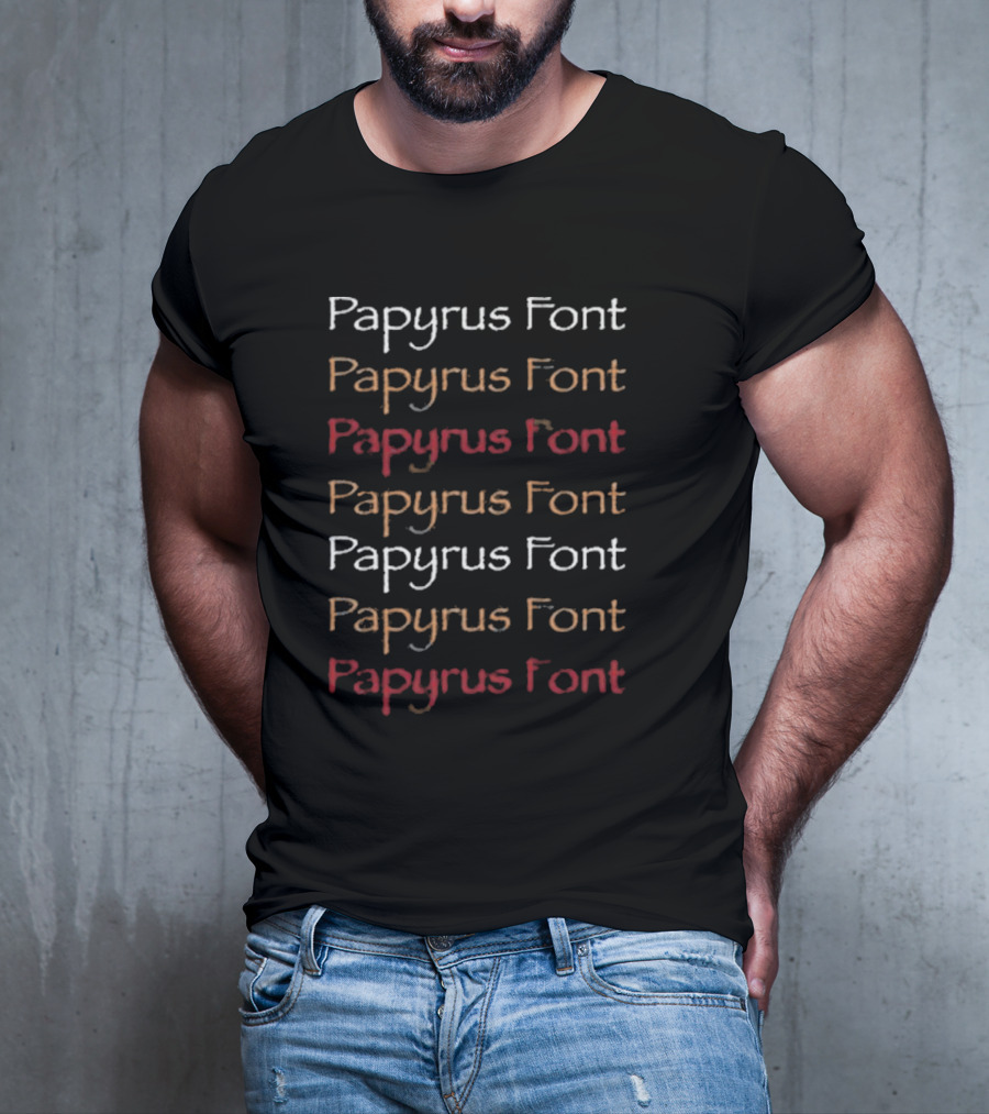 Papyrus Font Multicolor Natalie Tran T-Shirt