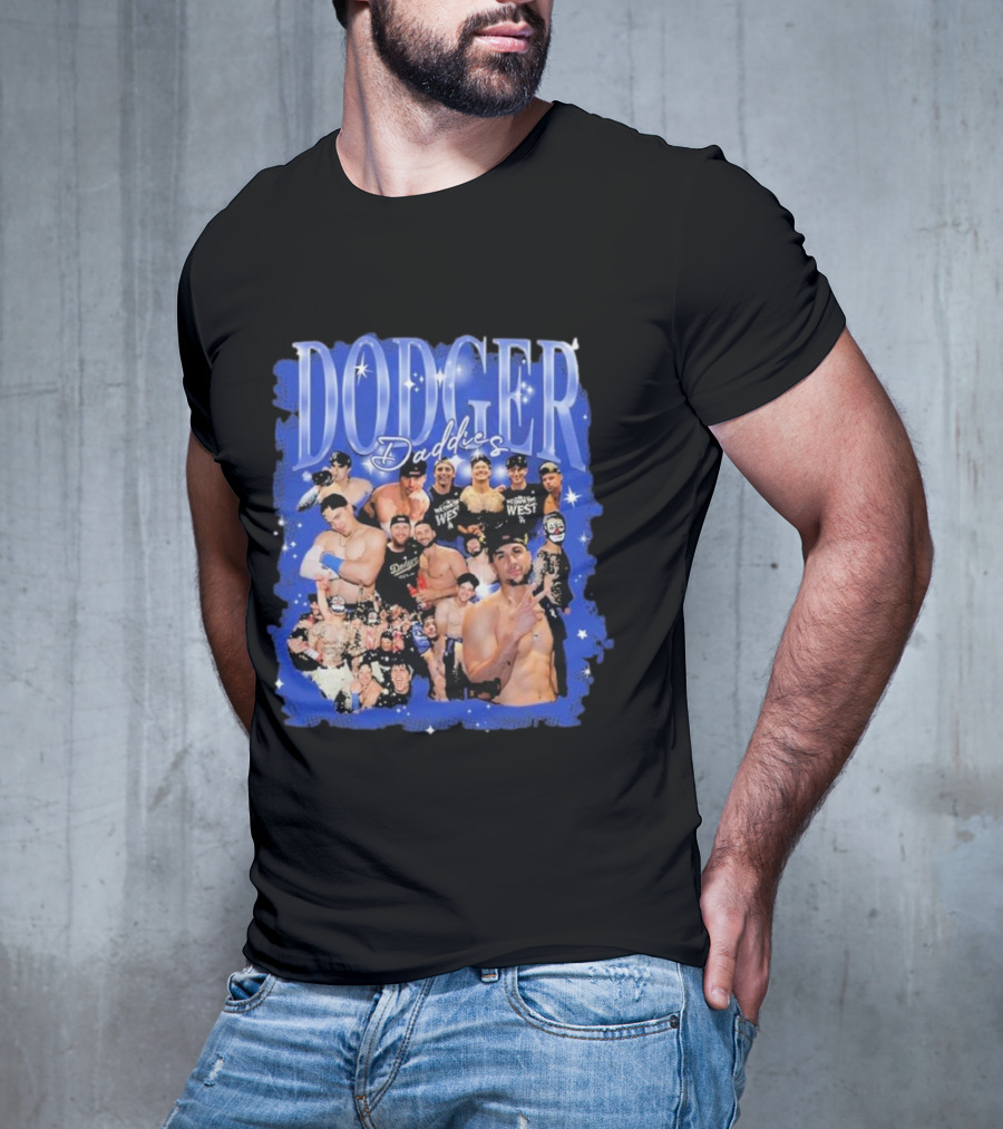 Dodger Daddies Starry Blue Team Icons Compilation T-Shirt