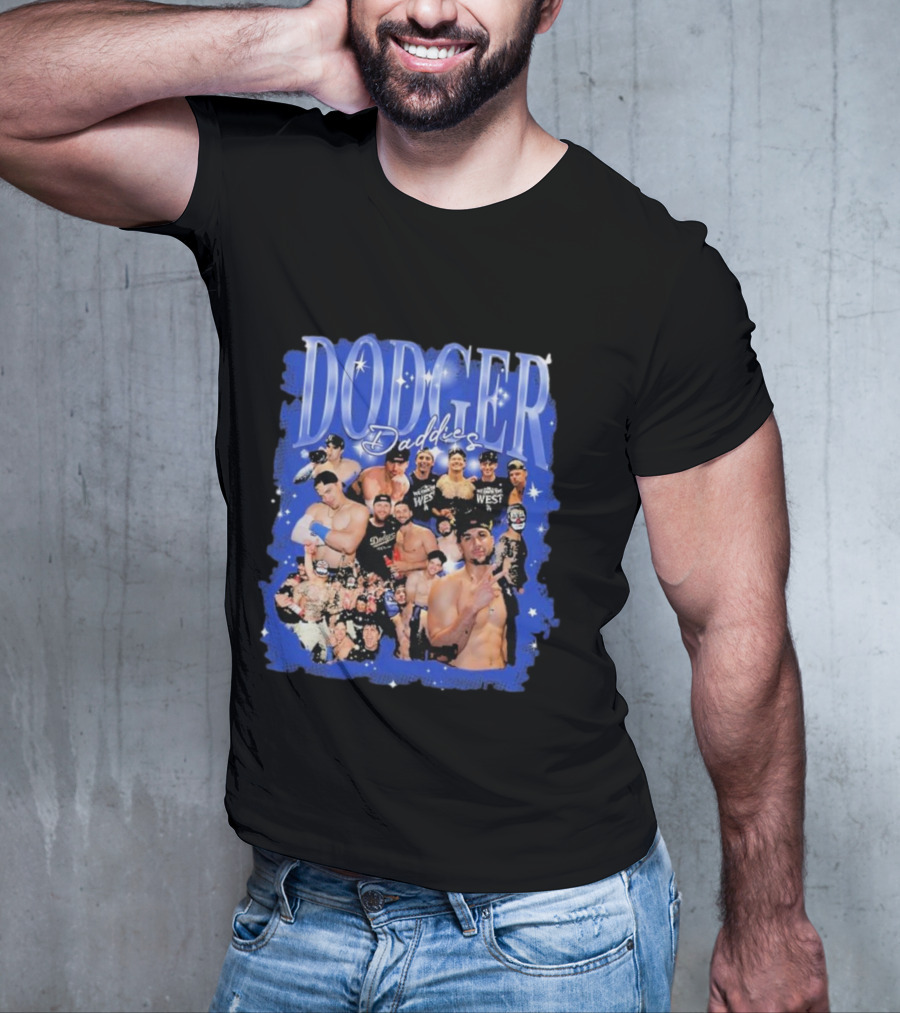 Dodger Daddies Starry Blue Team Icons Compilation T-Shirt