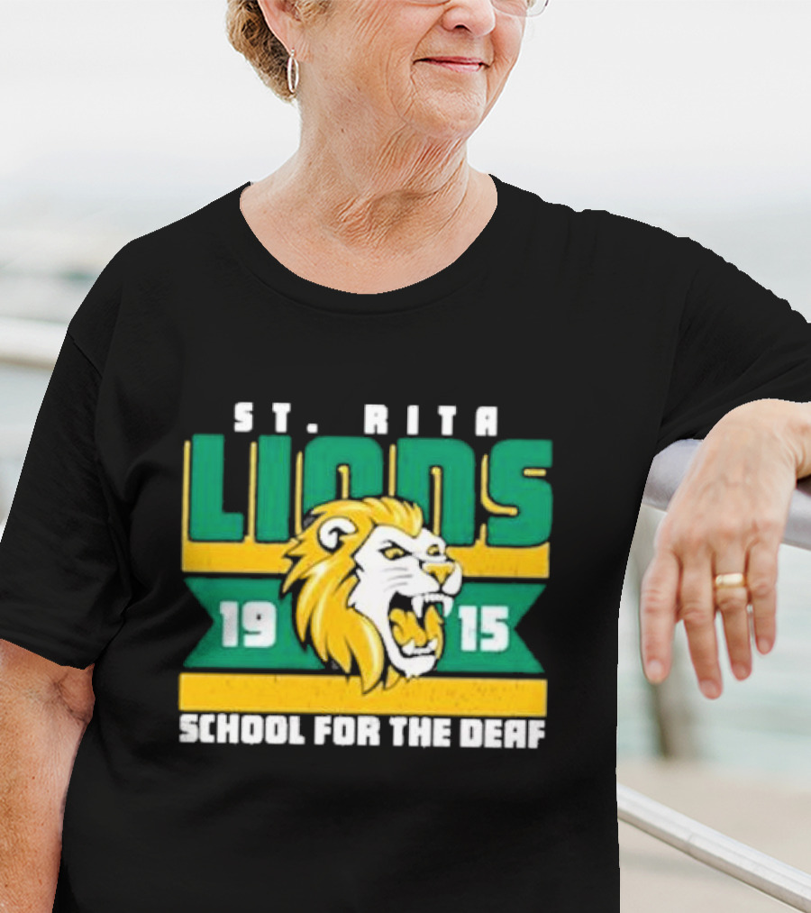 St. Rita Lions 1915 School For The Deaf Roaring Lion Emblem T-Shirt