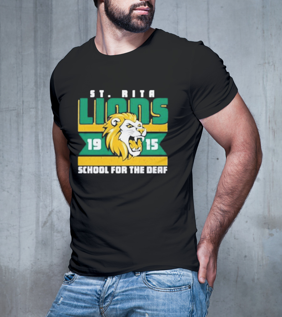 St. Rita Lions 1915 School For The Deaf Roaring Lion Emblem T-Shirt