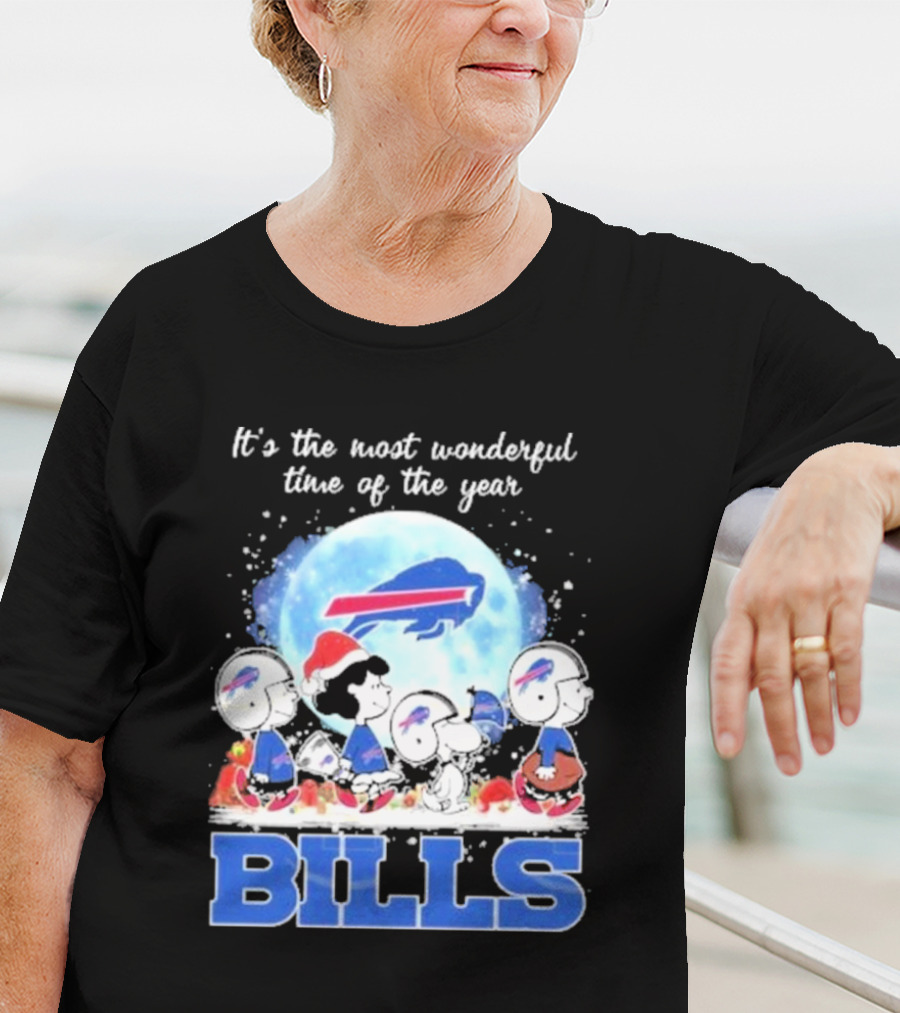 It's The Most Wonderful Time Of The Year Buffalo Bills Peanuts Football Holiday T-Shirt