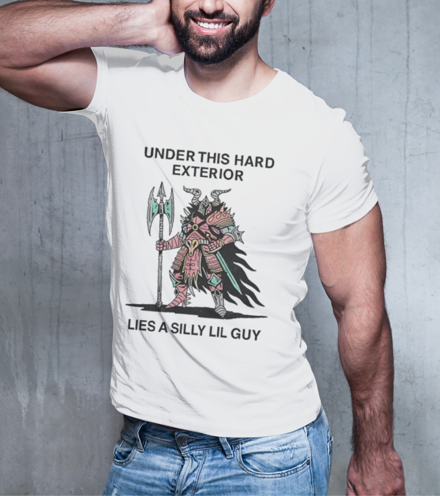 Under This Hard Exterior Lies A Silly Lil Guy Warrior With Axe And Horned Helmet T-Shirt
