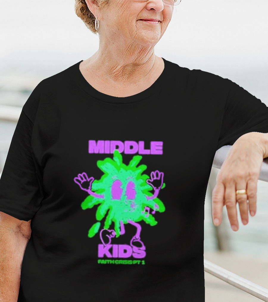 Middle Kids Faith Crisis Pt 1 Green Splatter Cartoon T-Shirt