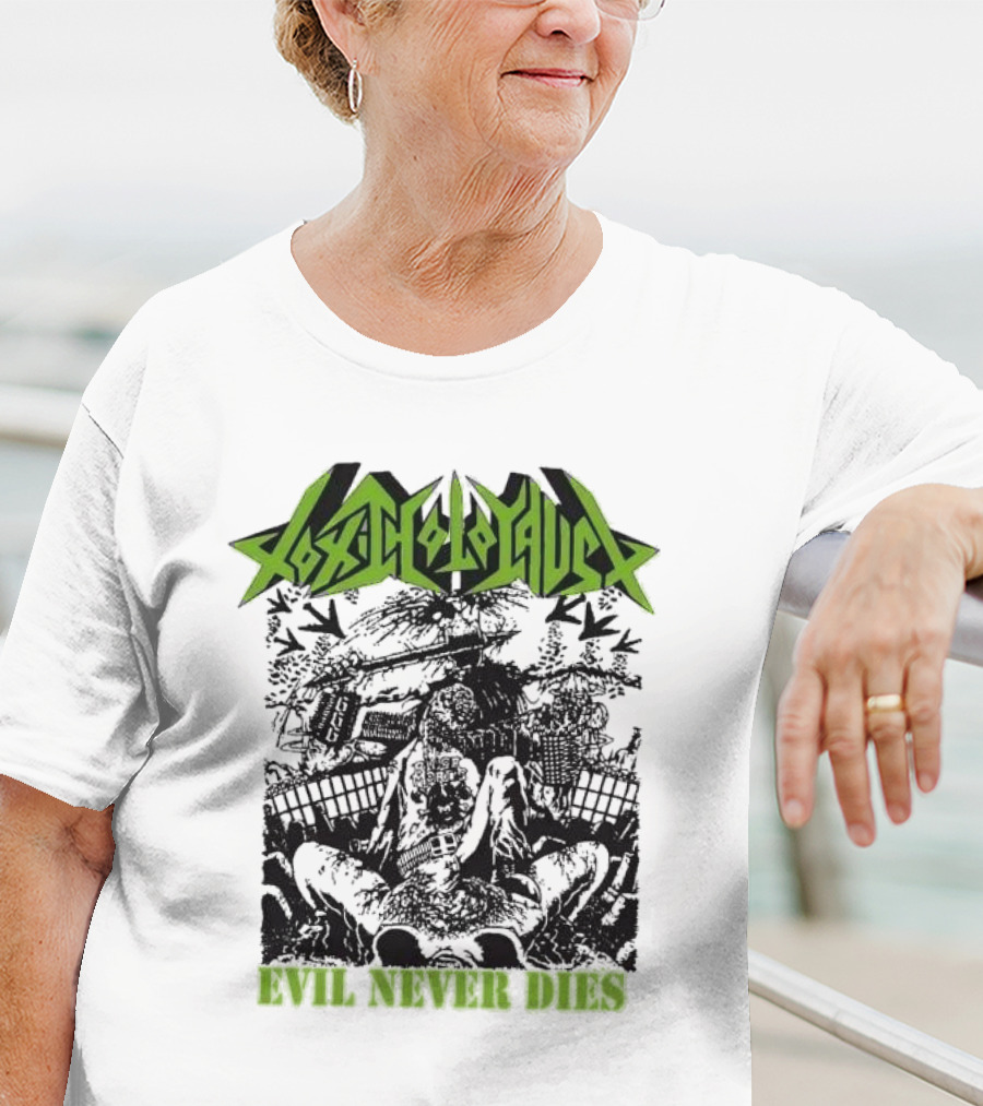 Toxic Holocaust Evil Never Dies Monster Earth Apocalypse Print T-Shirt