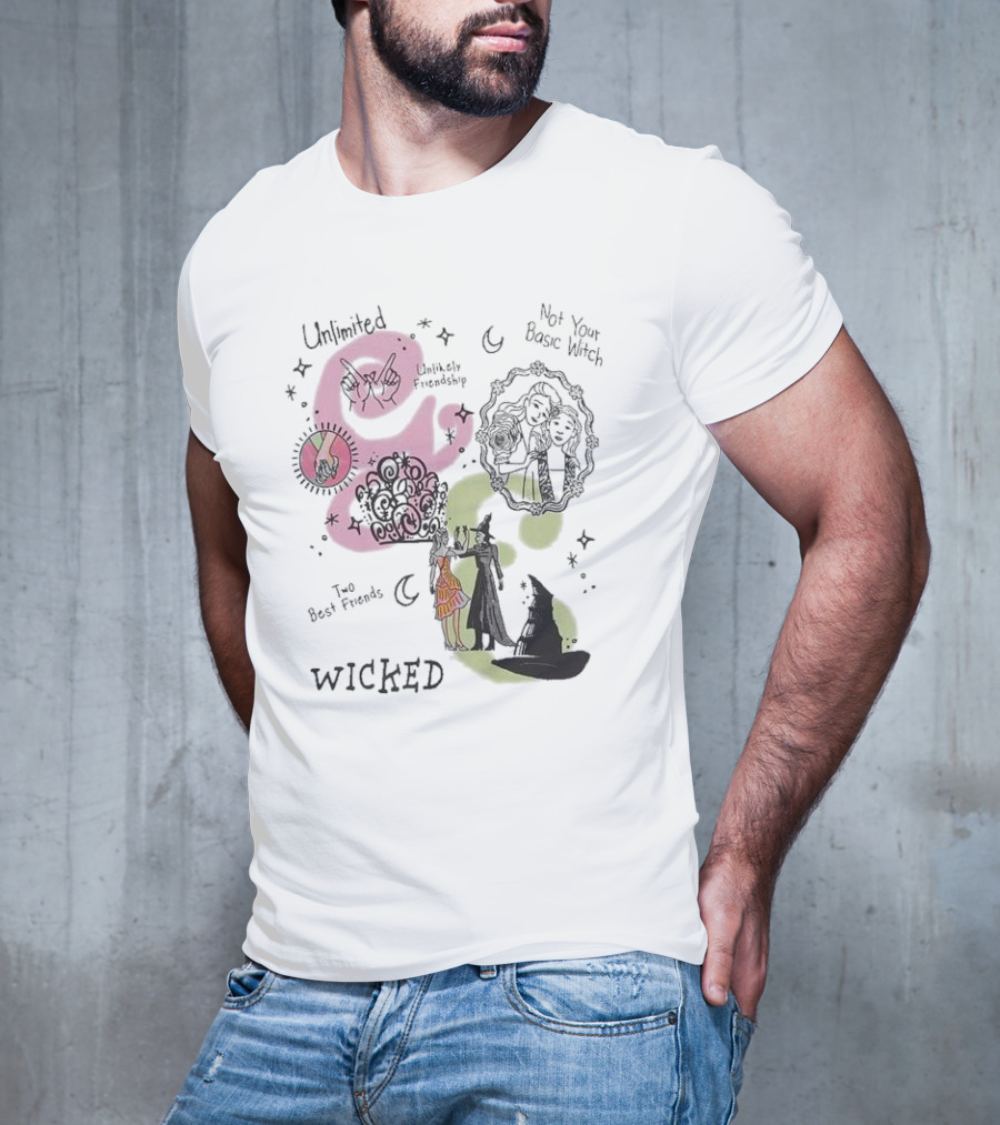 Unlimited Not Your Basic Witch Two Best Friends Wicked Unlikely Friendship T-Shirt