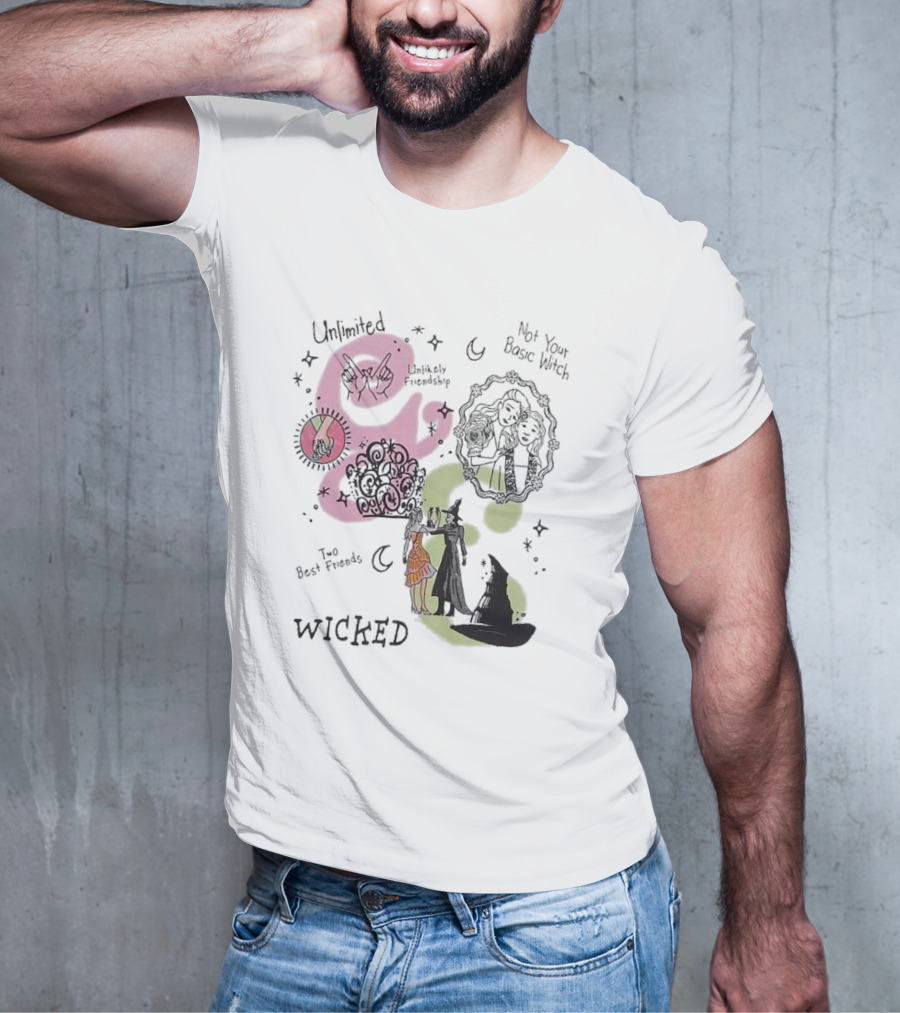 Unlimited Not Your Basic Witch Two Best Friends Wicked Unlikely Friendship T-Shirt