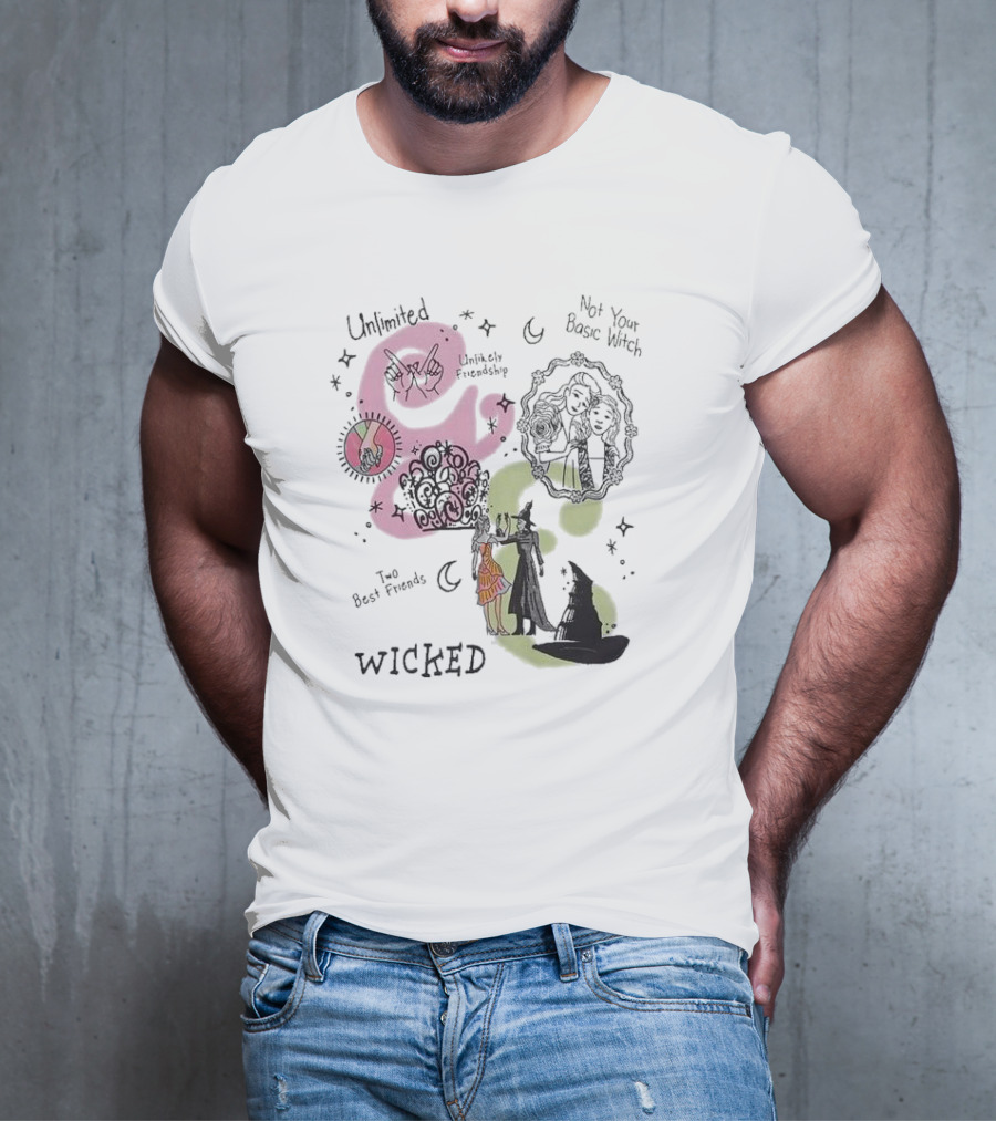 Unlimited Not Your Basic Witch Two Best Friends Wicked Unlikely Friendship T-Shirt