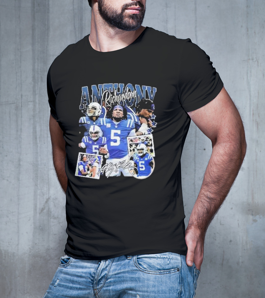 Anthony Richardson Indianapolis Colts Quarterback Number 5 Football Collage T-Shirt