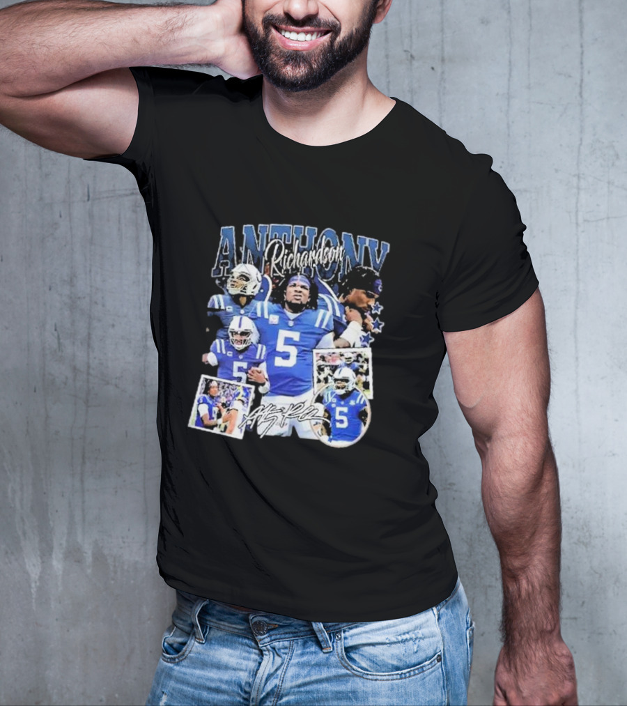 Anthony Richardson Indianapolis Colts Quarterback Number 5 Football Collage T-Shirt