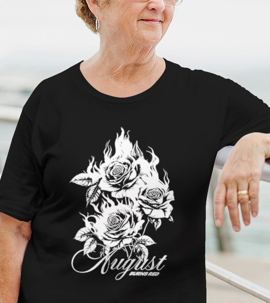 August Burns Red Burning Roses Fiery Floral T-Shirt