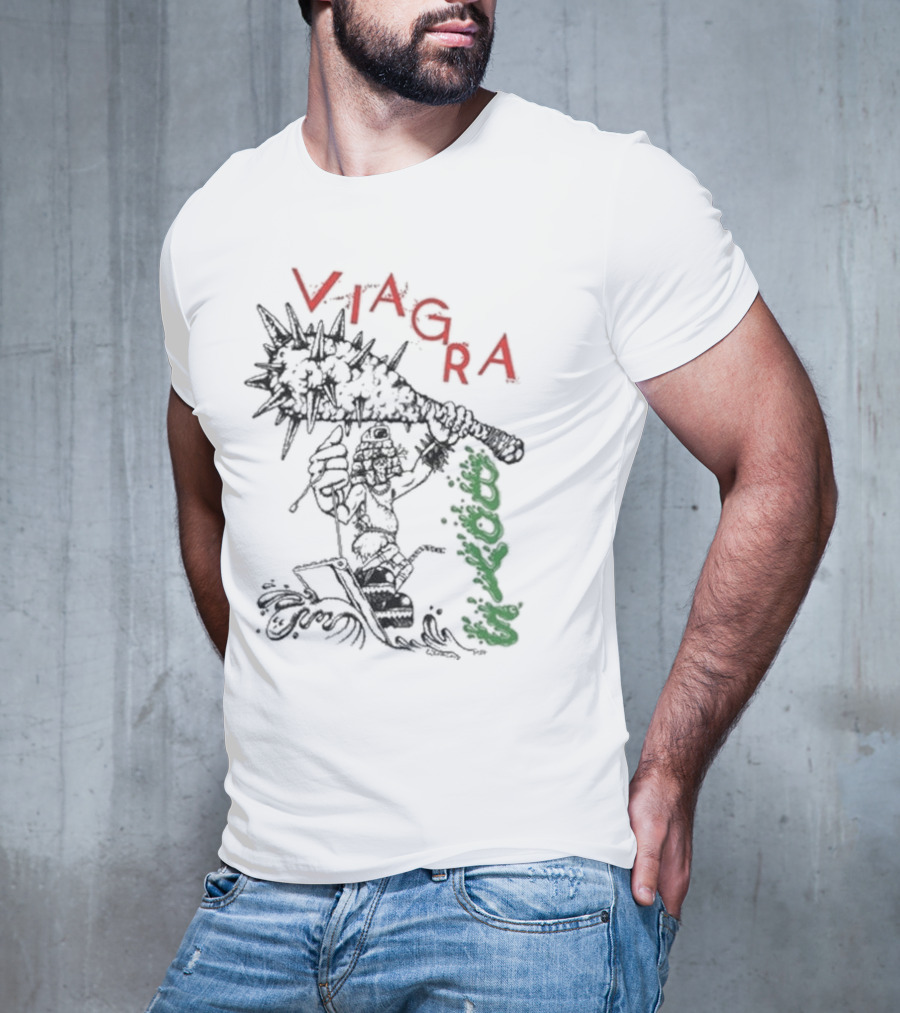 Viagra Boys Surfing Caveman With Spiked Club T-Shirt