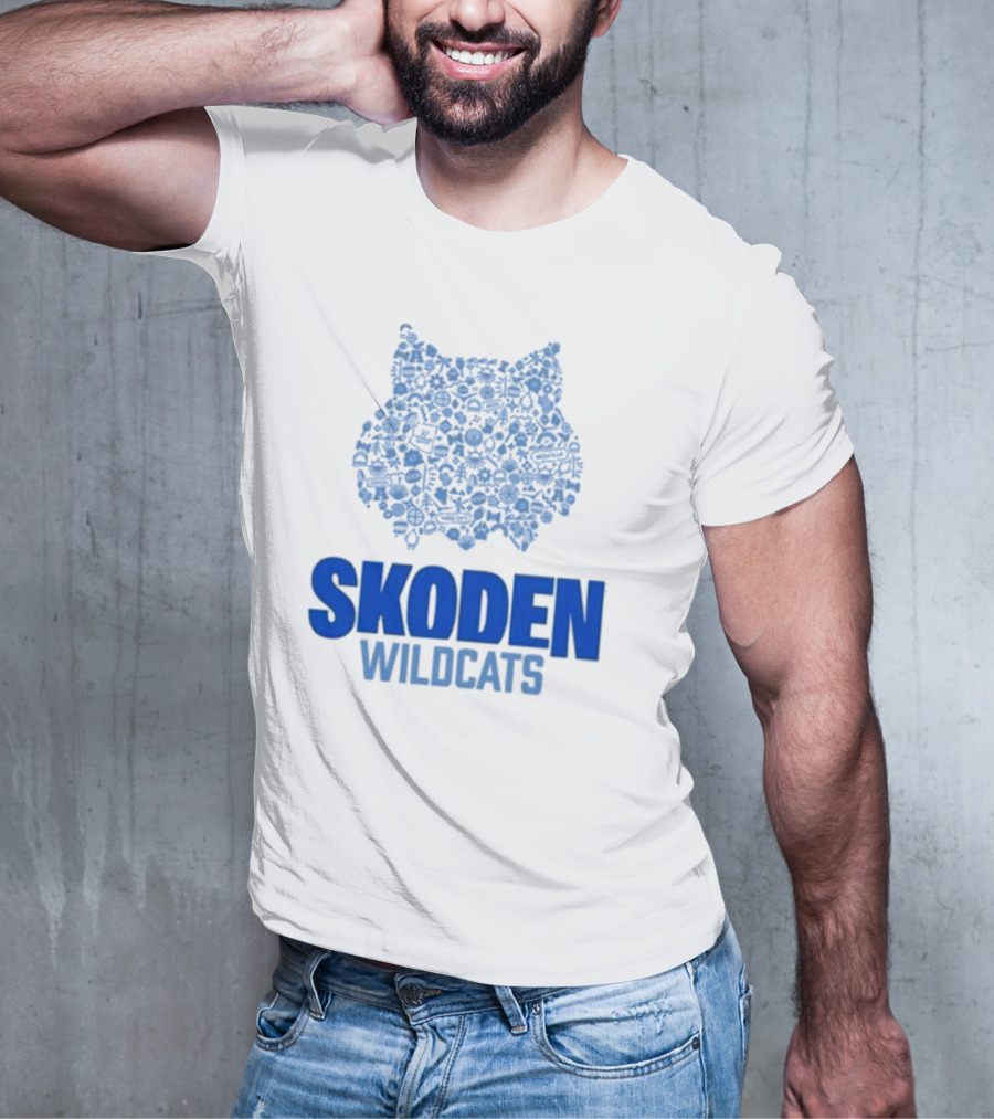 Skoden Wildcats Blue Emblem With Symbols T-Shirt