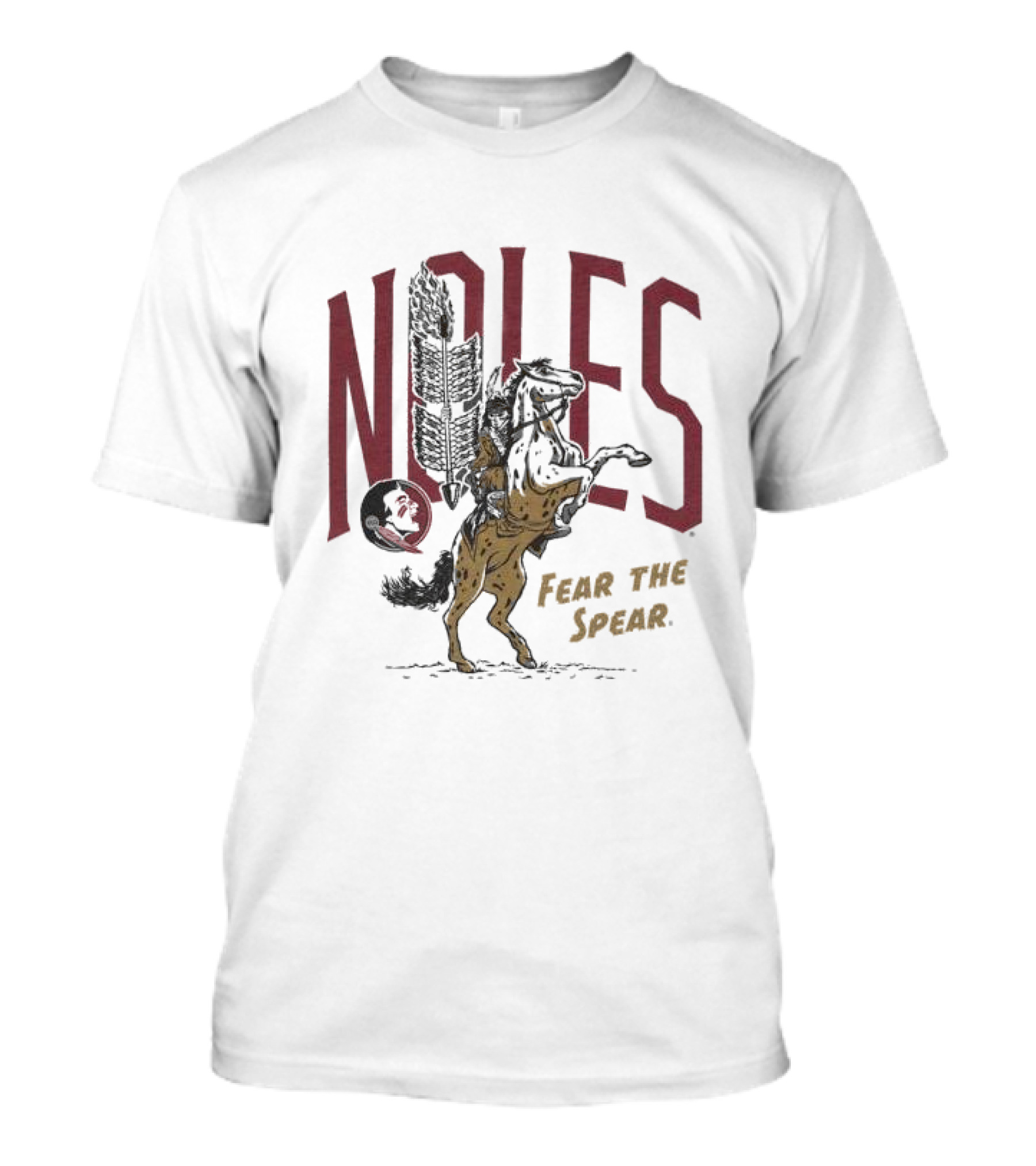 Homefield Men’s Noles Osceola And Renegade Fear The Spear Logo And Horse T-Shirt