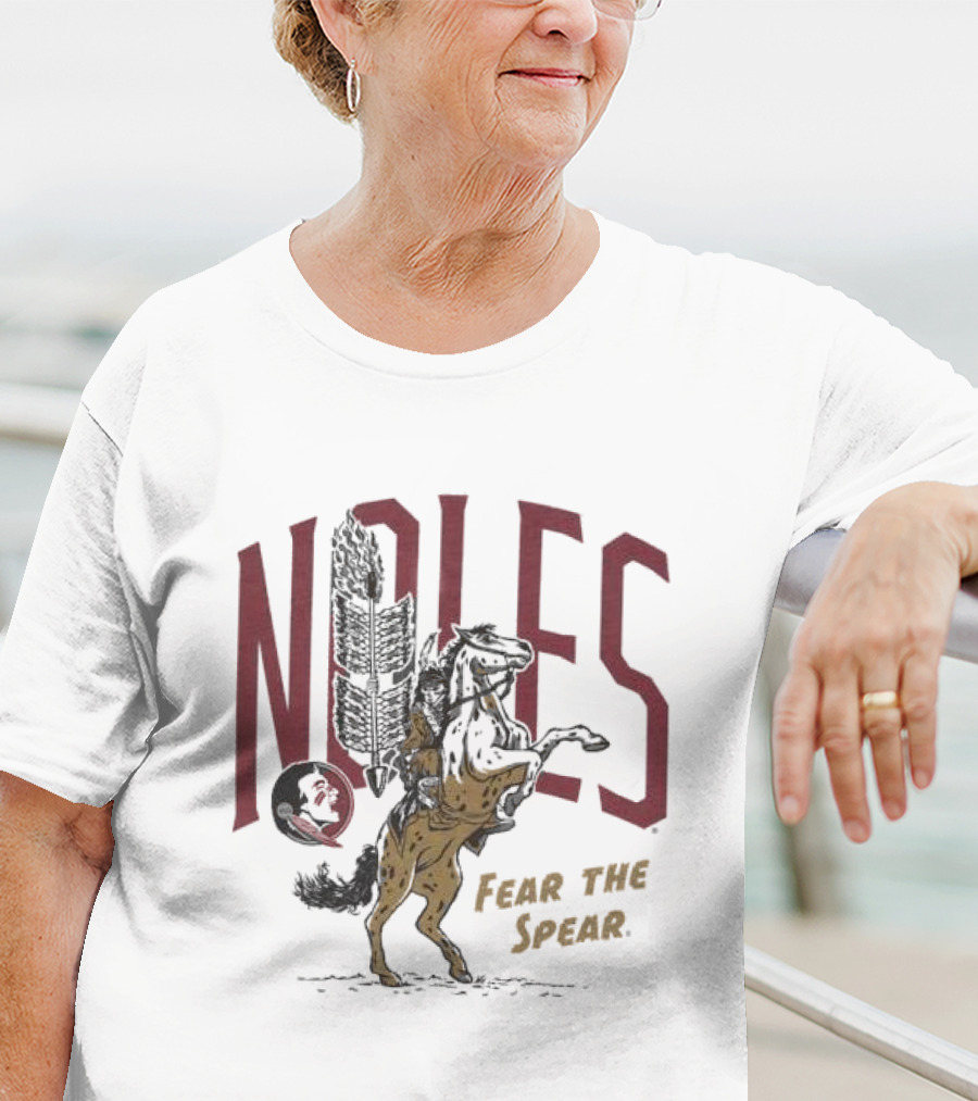 Homefield Men’s Noles Osceola And Renegade Fear The Spear Logo And Horse T-Shirt