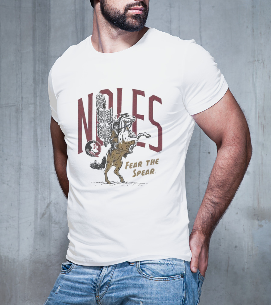 Homefield Men’s Noles Osceola And Renegade Fear The Spear Logo And Horse T-Shirt