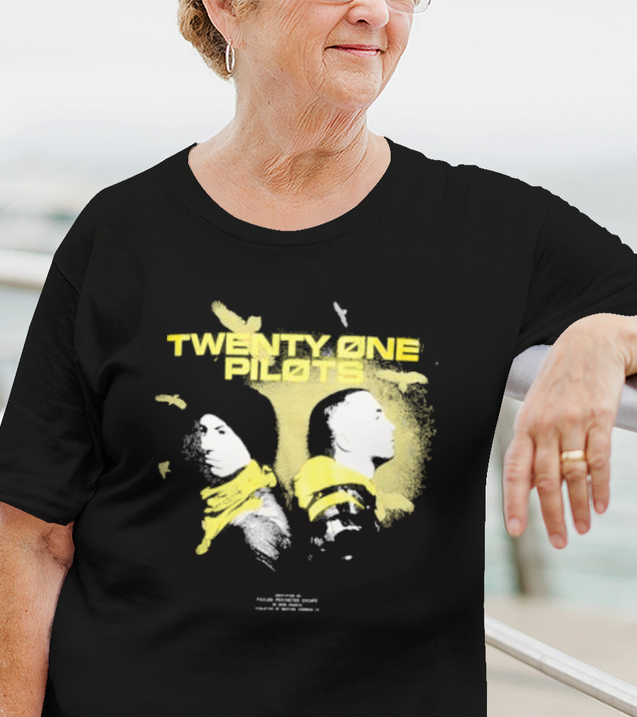 Twenty One Pilots Back 2 Back Eagle Silhouette Duo Yellow Accents T-Shirt