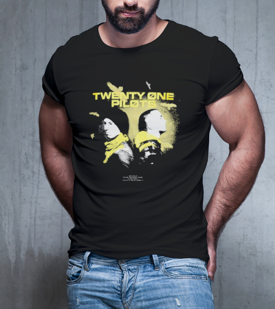 Twenty One Pilots Back 2 Back Eagle Silhouette Duo Yellow Accents T-Shirt