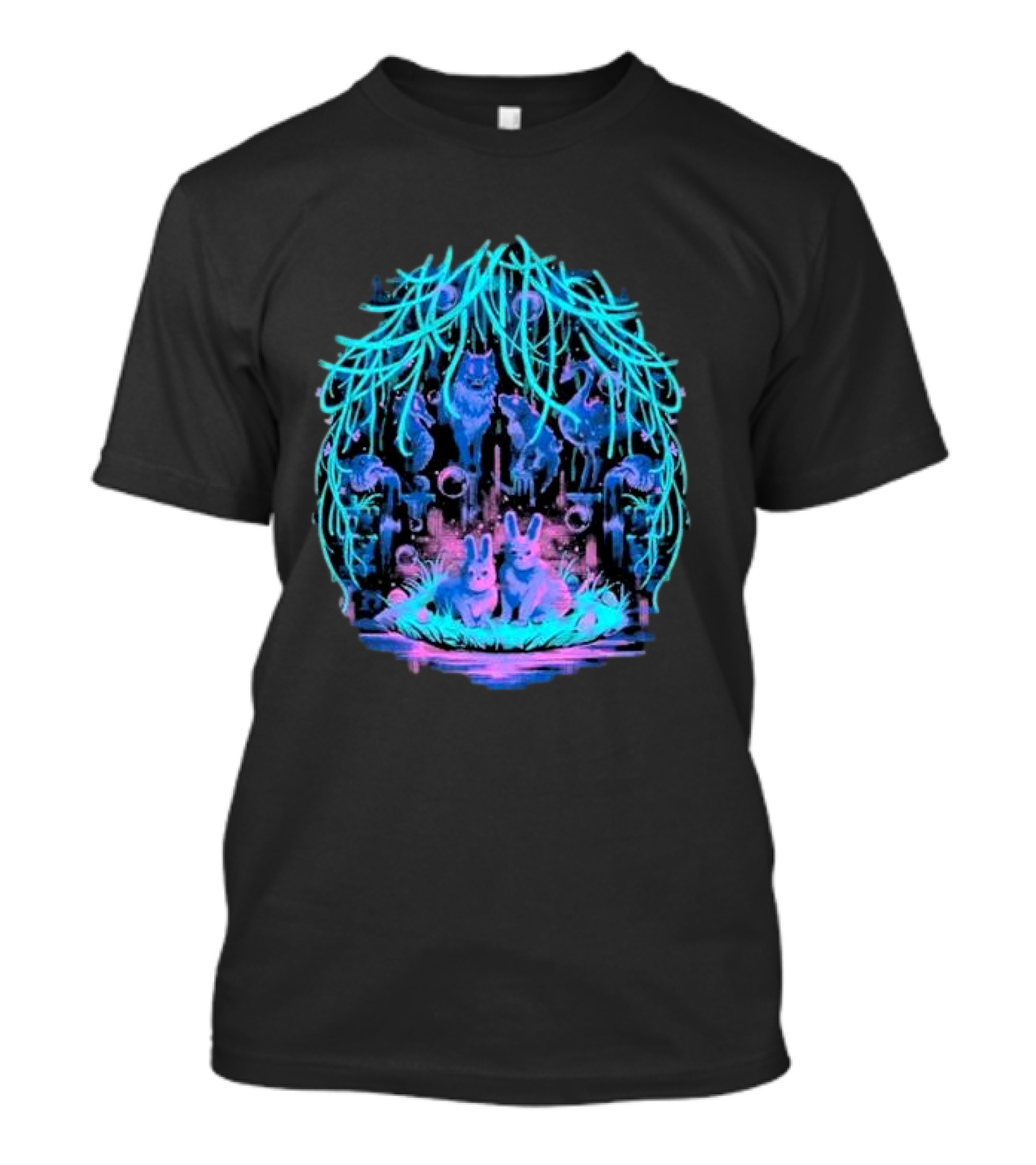 Animal Well Clandestine Creatures Glowing Forest Scene T-Shirt