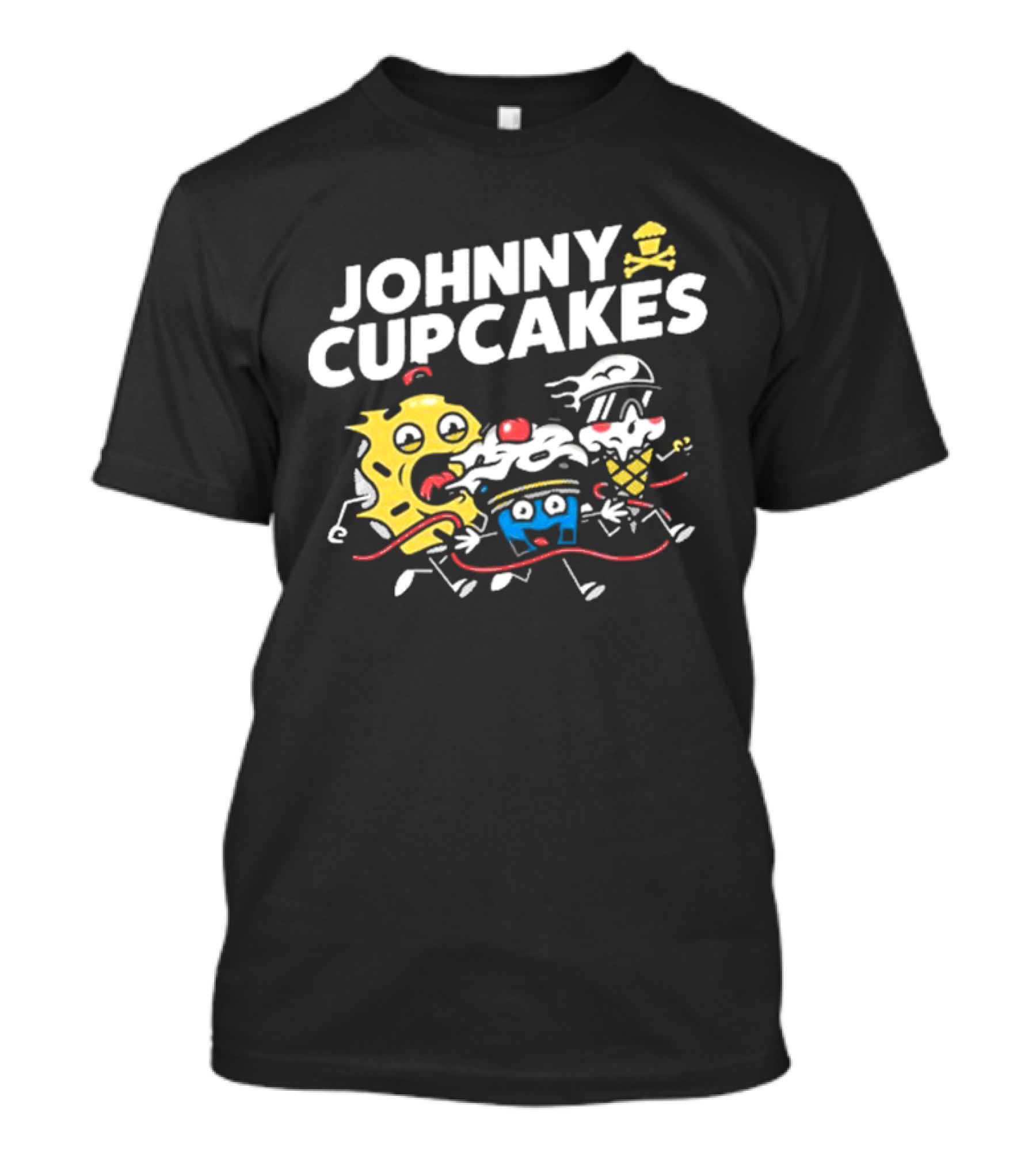 Johnny Cupcakes Candy Characters Racing Fun Austin TX Conference Alley T-Shirt