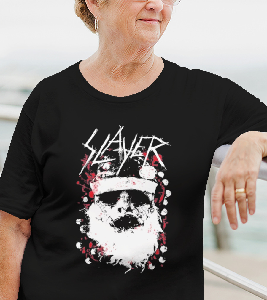Slayer Dead Skin Santa Skull Iconic Holiday T-Shirt