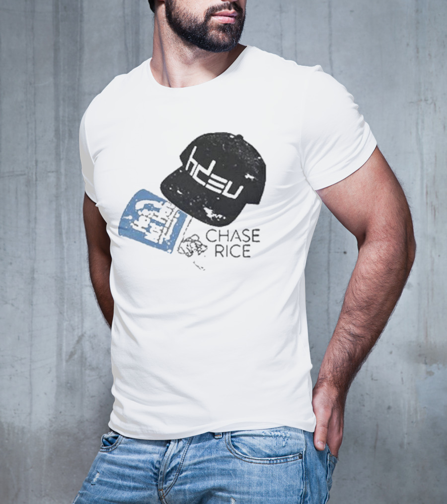 CHASE RICE HDEU Gear Hat And Blue He’s Not Here Text T-Shirt