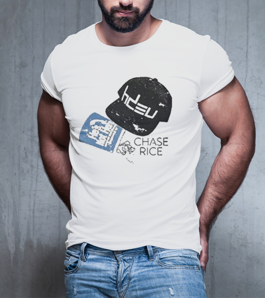 CHASE RICE HDEU Gear Hat And Blue He’s Not Here Text T-Shirt
