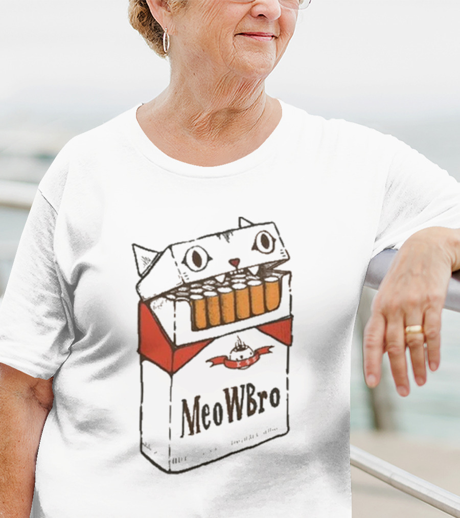 K45ink MeoWBro Cat Cigarette Pack T-Shirt