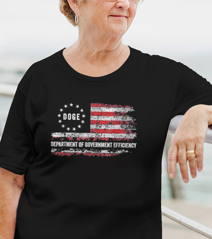 Doge Department Of Government Efficiency American Flag T-Shirt