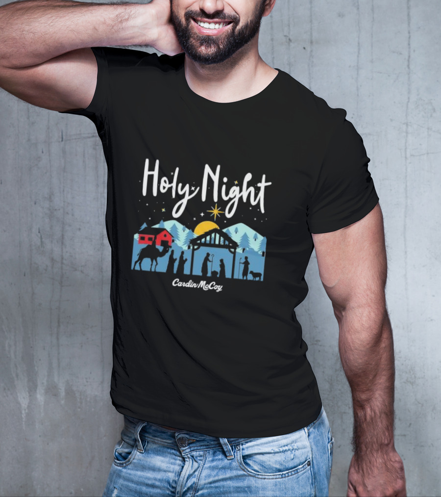 Holy Night Cardin McCoy Nativity Scene Christmas T-Shirt