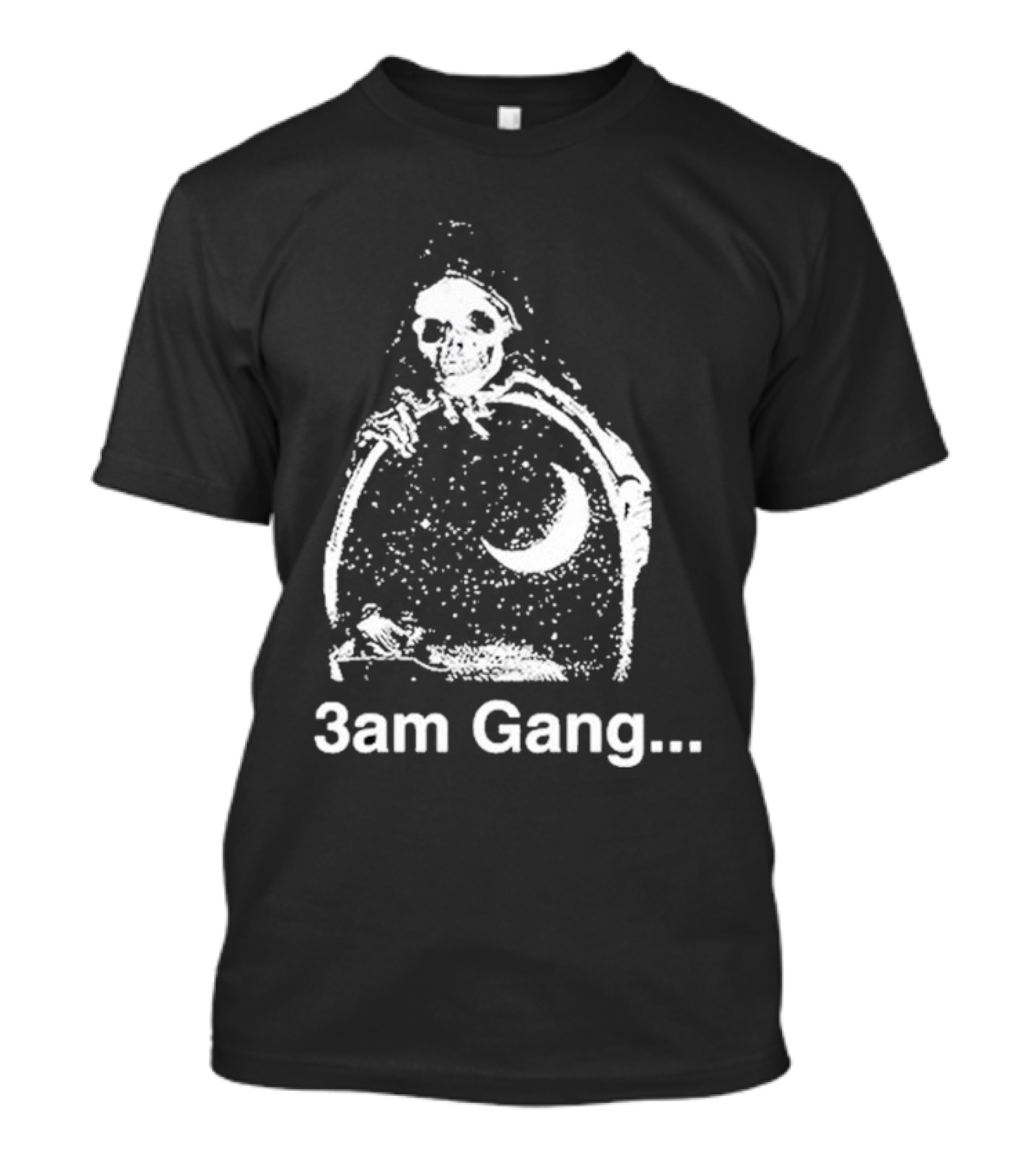 Sematary Grave Man 3 Am Gang Skeleton Moon Motif T-Shirt