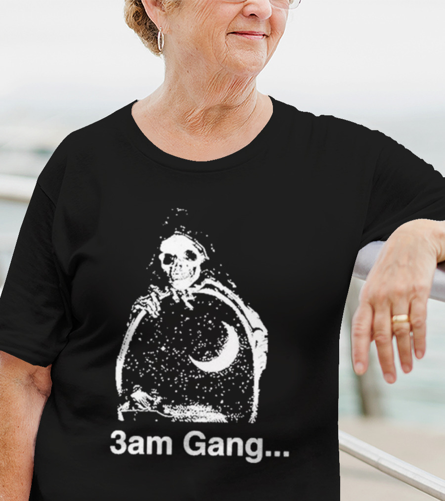 Sematary Grave Man 3 Am Gang Skeleton Moon Motif T-Shirt