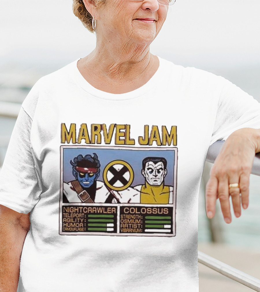 Marvel Jam Nightcrawler Colossus Teleport Agility Strength Osmium T-Shirt