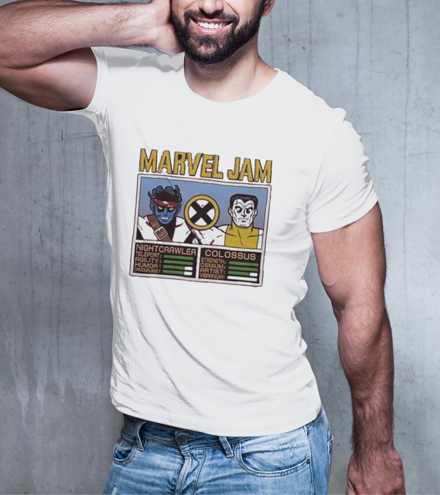 Marvel Jam Nightcrawler Colossus Teleport Agility Strength Osmium T-Shirt