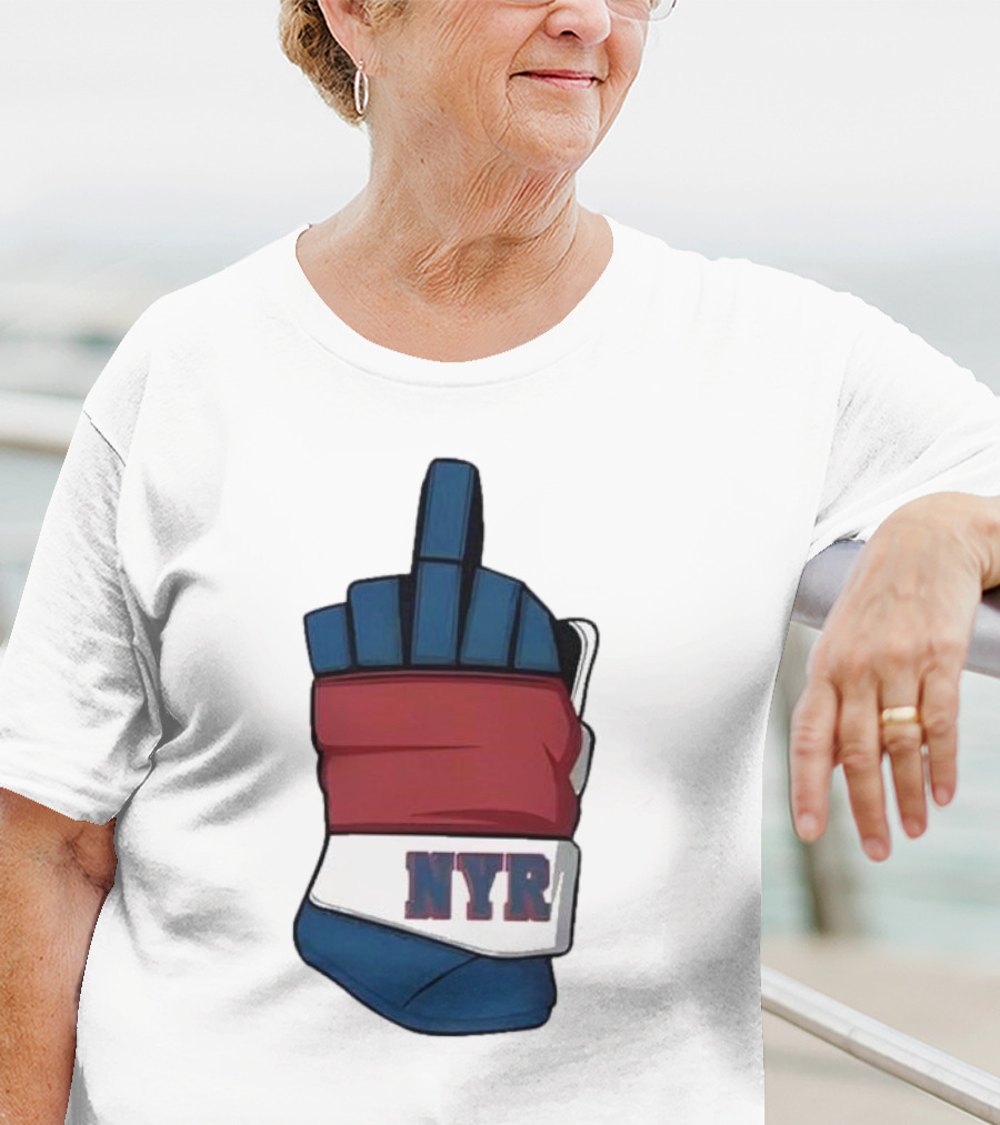 New York Rangers NYR Middle Finger Hockey Glove T-Shirt