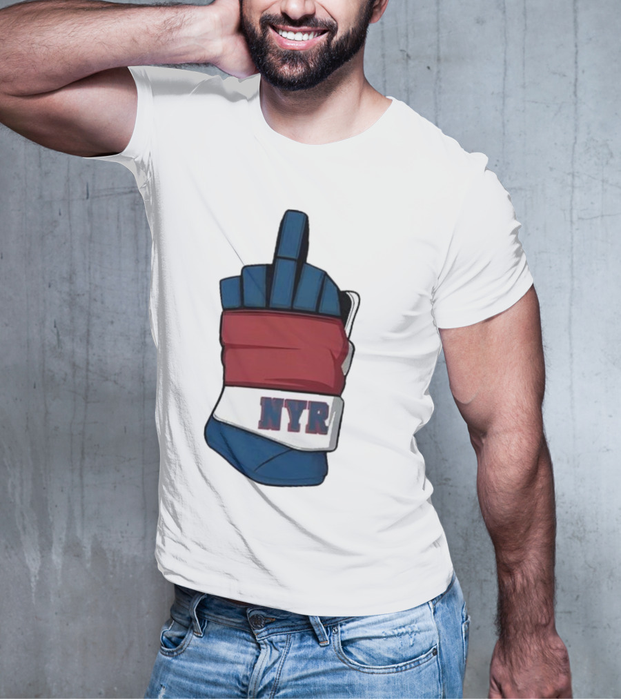 New York Rangers NYR Middle Finger Hockey Glove T-Shirt