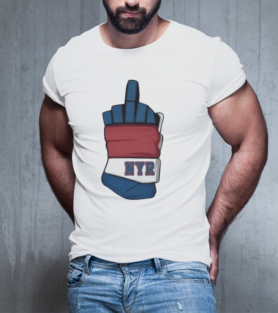 New York Rangers NYR Middle Finger Hockey Glove T-Shirt