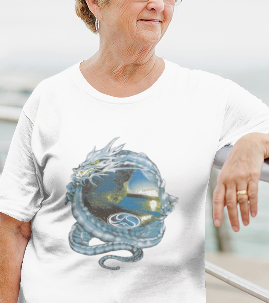 Yardsale Wave Serpent Dragon Landscape Sphere T-Shirt