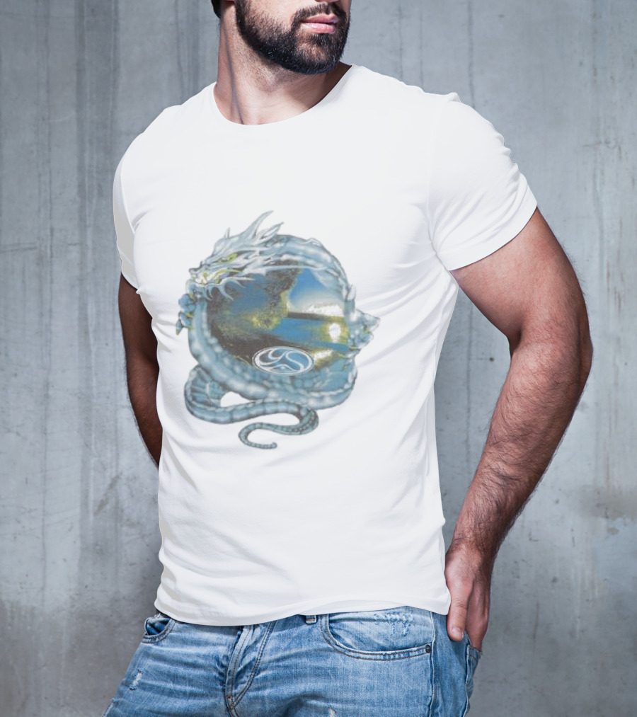 Yardsale Wave Serpent Dragon Landscape Sphere T-Shirt