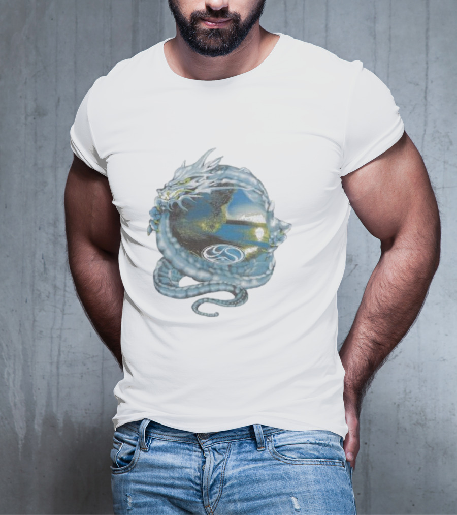 Yardsale Wave Serpent Dragon Landscape Sphere T-Shirt